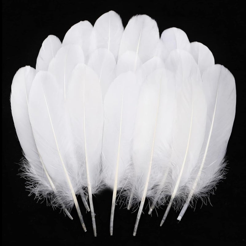 Ballinger Natural White Goose Feathers - 120Pcs 6-8 Inch Bulk Feathers for Crafts, Wedding centerpieces, Angel Wings and Dream Catcher - Image 1